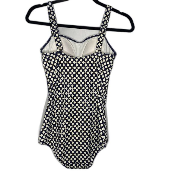 Tu Swimsuit Size US 8 10 Navy Yellow Lightly Padded Bust Adjustable Straps UK 12 - Picture 3 of 10